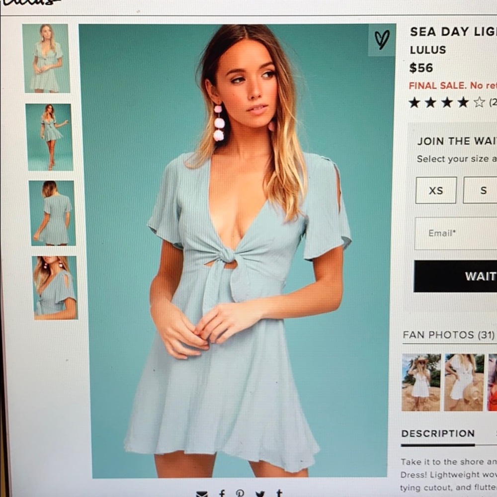 Lulus Sea Day Blue Skater Dress